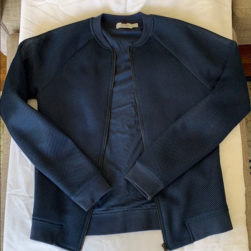 Sporty “mesh” bomber zip up jacket in x-small